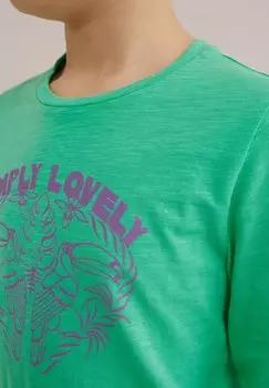 Футболка с длинным рукавом WE Fashion, неоновый зеленый