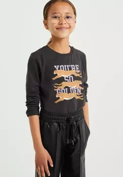 Футболка с длинным рукавом WE Fashion, серая