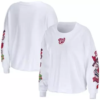 Футболка с длинным рукавом WEAR by Erin Andrews Washington Nationals, белый