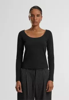 Футболка с длинным рукавом WIDE NECK Urban Classics, черный