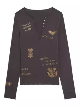 Футболка с длинным рукавом Zadig&Voltaire, коричневый