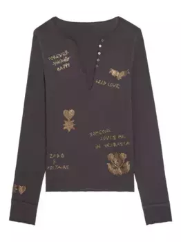 Футболка с длинным рукавом Zadig&Voltaire, коричневый
