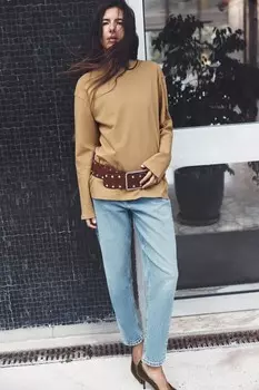 Футболка с длинным рукавом ZARA, цвет mid-camel