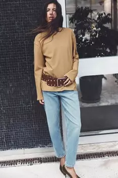 Футболка с длинным рукавом ZARA, цвет mid-camel