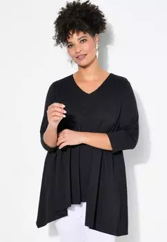 Футболка с длинным рукавом ZIERFALTEN, ASYMMETRISCHER SAUM MIAMODA, черный