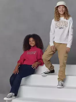 Футболка с длинными рукавами Academic Explorer для больших мальчиков 8–20 лет Levi's, белый