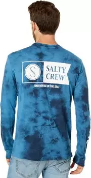 Футболка с длинными рукавами Alpha Tie-Dye Salty Crew, синий
