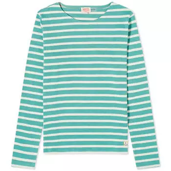 Футболка с длинными рукавами Armor-lux Marinire Heritage, зеленый/светло-бежевый