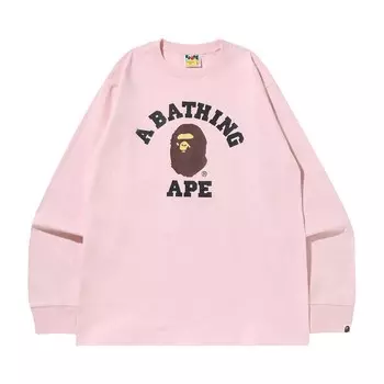 Футболка с длинными рукавами BAPE College, розовая