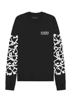 Футболка с длинными рукавами Bones Amiri, черный