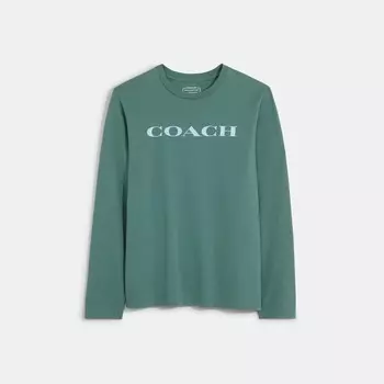 Футболка с длинными рукавами Coach Outlet Essential из органического хлопка, цвет Cool Grey