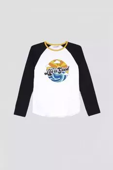 Футболка с длинными рукавами Coccodrillo белый с цветной печатью