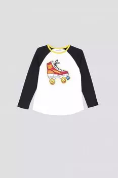 Футболка с длинными рукавами Coccodrillo белый с пространственной аппликацией