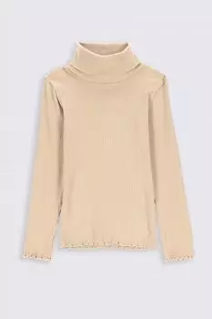 Футболка с длинными рукавами Coccodrillo бежевый гладкий с водолазкой