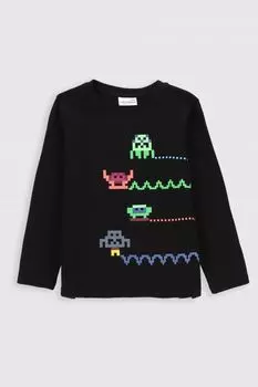 Футболка с длинными рукавами Coccodrillo черный с принтом Gamer