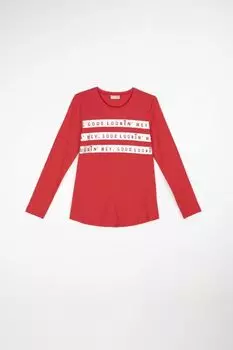 Футболка с длинными рукавами Coccodrillo красный с надписями