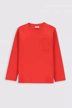 Футболка с длинными рукавами Coccodrillo красный с нагрудным карманом