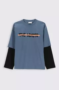 Футболка с длинными рукавами Coccodrillo серый с надписью