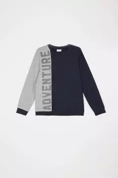 Футболка с длинными рукавами Coccodrillo темно-синий с принтом