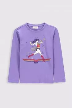 Футболка с длинными рукавами Coccodrillo Wonder Woman, фиолетовый