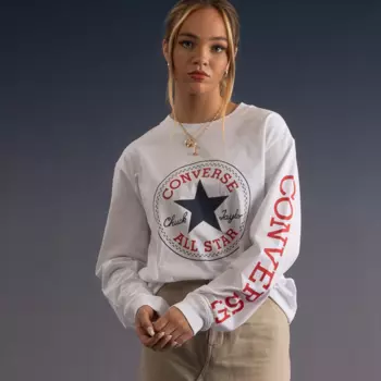 Футболка с длинными рукавами Converse Chuck, белый