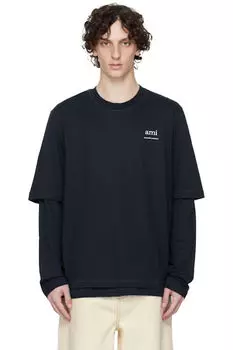 Футболка с длинными рукавами, цвет морской волны AMI Paris