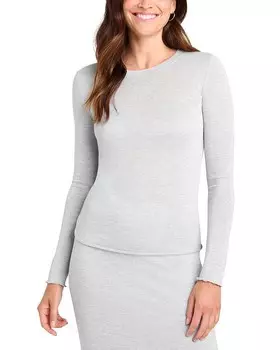 Футболка с длинными рукавами цвета металлик Splendid Maddox, серый