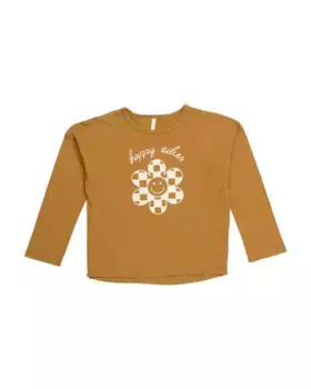 Футболка с длинными рукавами для девочек Rylee + Cru, цвет Brass