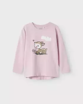 Футболка с длинными рукавами для девочки name it, цвет Rosa