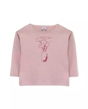 Футболка с длинными рукавами для девочки с рисунком спереди Knot, розовый
