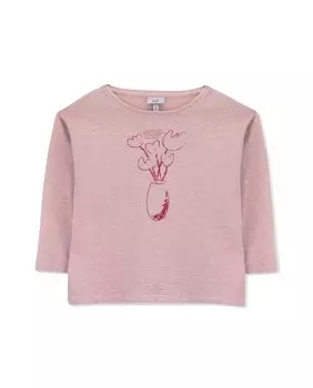 Футболка с длинными рукавами для девочки с рисунком спереди KNOT, розовый