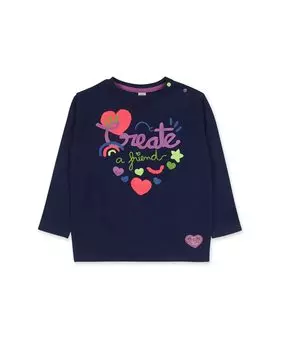 Футболка с длинными рукавами для девочки с рисунком спереди Tuc tuc, темно-синий
