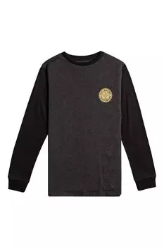 Футболка с длинными рукавами для мальчика и декоративным рисунком в виде печати Billabong, черный