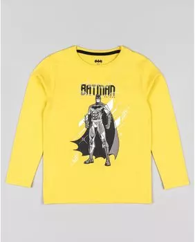 Футболка с длинными рукавами для мальчика с принтом Бэтмена Losan, желтый