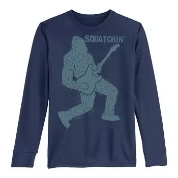 Футболка с длинными рукавами для мальчиков 8–20 лет Sasquatch Squatchin' Playing The Guitar Licensed Character
