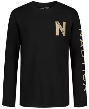 Футболка с длинными рукавами для маленьких мальчиков Nautica, черный
