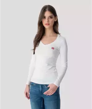 Футболка с длинными рукавами Elizabeth Retro Jeans, белый