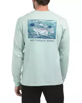Футболка с длинными рукавами Fraed Fish Friends Southern Tide, цвет Aqua