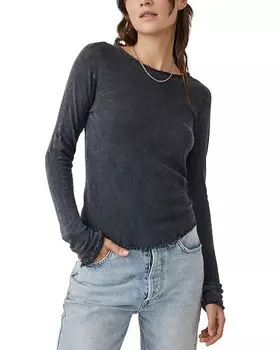 Футболка с длинными рукавами Free People We The Free Be My Baby, черный