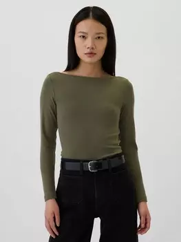 Футболка с длинными рукавами Gap, зеленый