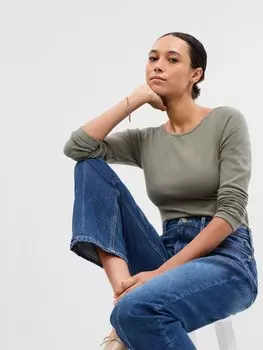 Футболка с длинными рукавами Gap, зеленый
