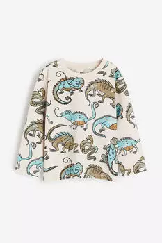 Футболка с длинными рукавами H&M, бежевый