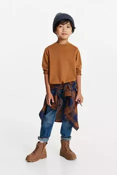 Футболка с длинными рукавами H&M, коричневый