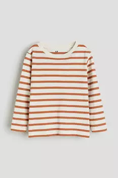 Футболка с длинными рукавами H&M, коричневый