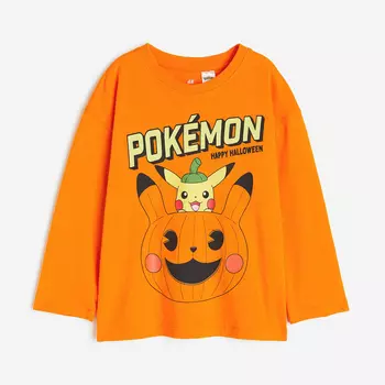 Футболка с длинными рукавами H&M x Pokmon Printed, оранжевый