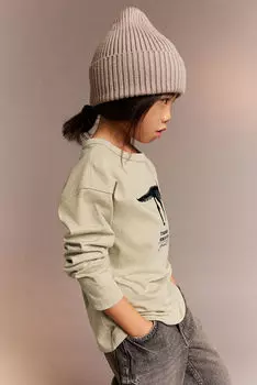 Футболка с длинными рукавами H&M, зеленый