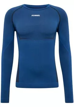 Футболка с длинными рукавами Hummel, синий меланж