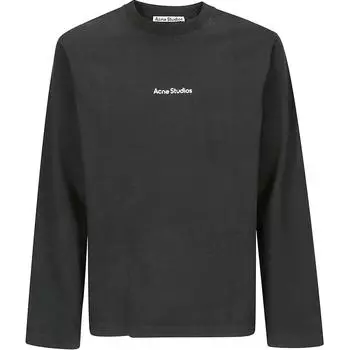 Футболка с длинными рукавами и детальным логотипом Acne Studios, черный
