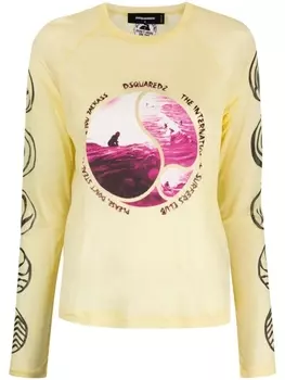 Футболка с длинными рукавами и фотопринтом Dsquared2, желтый