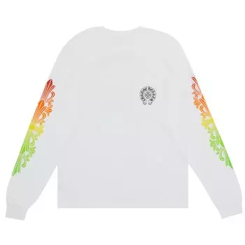 Футболка с длинными рукавами и градиентом цвета Chrome Hearts, цвет Белый